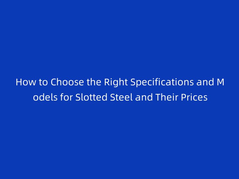 How to Choose the Right Specifications and Models for Slotted Steel and Their Prices